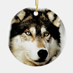 Unique Motivational Wolf Ceramic Tree Decoration