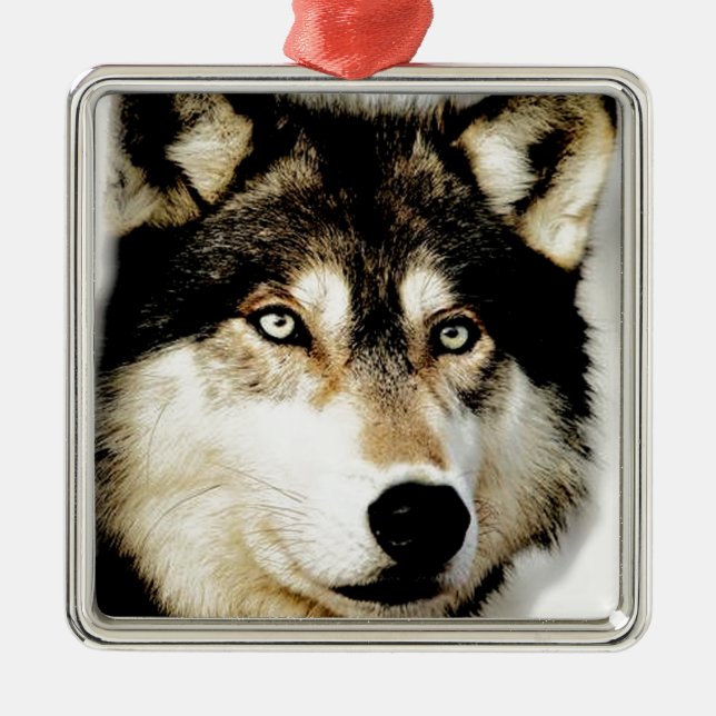 Unique Motivational Wolf Metal Tree Decoration (Front)