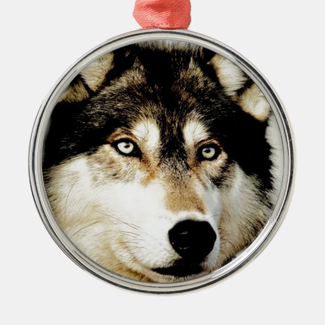 Unique Motivational Wolf Metal Tree Decoration (Front)