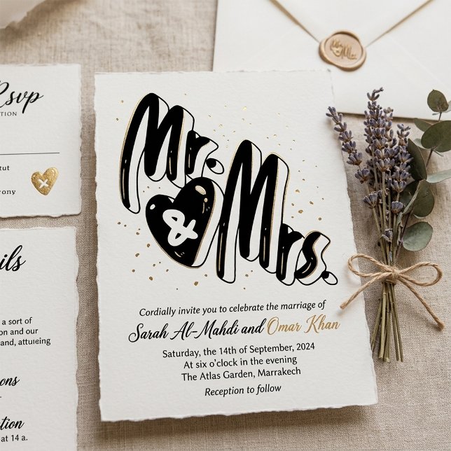 Unique Mr and Mrs Marriage Keepsake Rubber Stamp (Unique Mr and Mrs Marriage Keepsake)