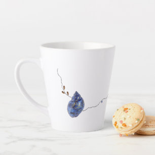 Unique mug white Christmas blue Japanese Kintsugi