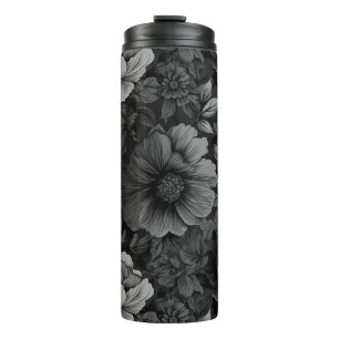 Unique Muted Colours Vintage Floral Print Thermal Tumbler