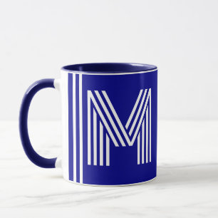 Unique Name & Initial Best Navy Blue Monogram Mug