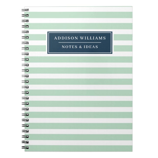 Unique Name Mint Green White Dots Custom Notebook (Front)
