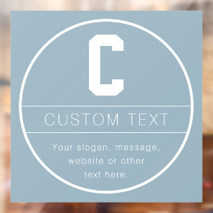 Unique Name & Monogram Template Dusty Blue Window Cling