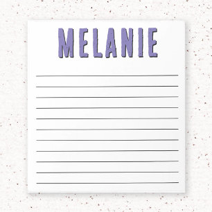 Unique Name Template Purple and Black Lined Notepad