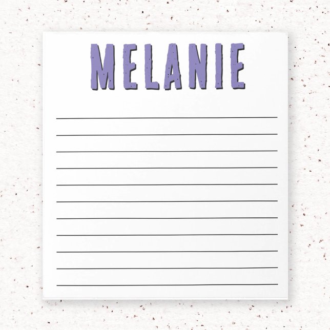 Unique Name Template Purple and Black Lined Notepad (Creator Uploaded)