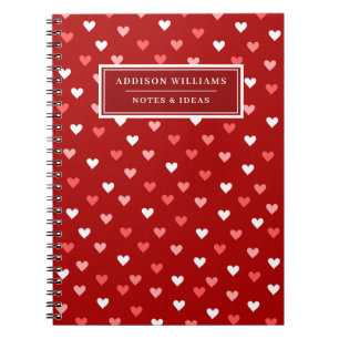 Unique Name Valentine's Day Heart Pattern Notebook