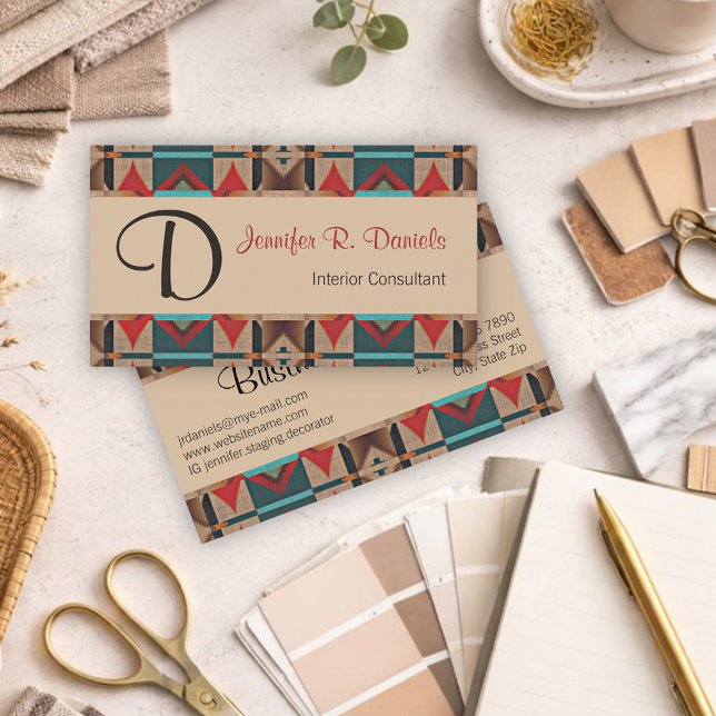 Unique Native American Indian Tribal Art Pattern Business Card (Creator Uploaded)