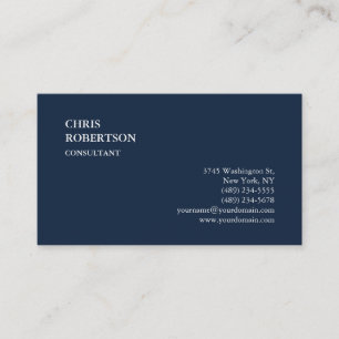 Unique Navy Blue Classical Business Card