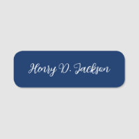 Unique Navy Blue Classical Handwriting Plain