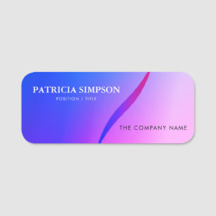 Unique Neon Blue And Orchid Light Purple Gradient Name Tag