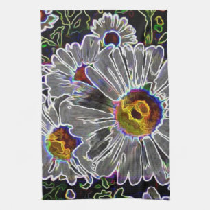 Unique Neon Daisies Tea Towel