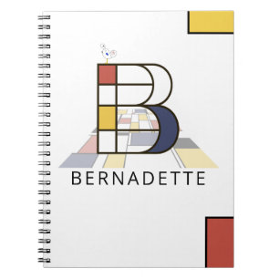 Unique Neoplasticism Style Monogram. Letter B Notebook