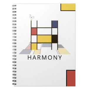 Unique Neoplasticism Style Monogram. Letter H Notebook