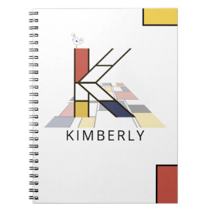 Unique Neoplasticism Style Monogram. Letter K Notebook
