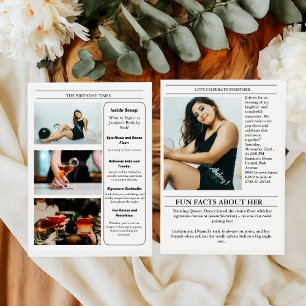 Unique Newspaper Birthday Program Infographic Invitation