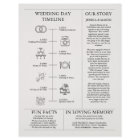 Unique Newspaper Timeline and Wedding Programs