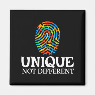 Unique not different autism awareness men women magnet