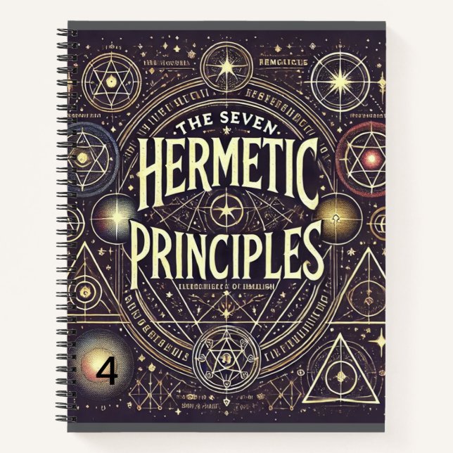 Unique Notebook with Hermetic Principles Print  (Front)