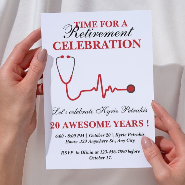 Unique Nurse Doctor or Healthcare Retirement Party Invitation (Creator Uploaded)