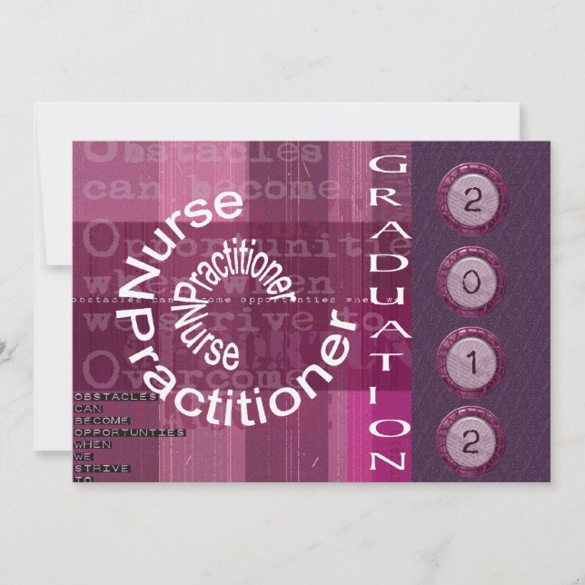 Unique Nurse Practitioner Graduation Invitations (Front)