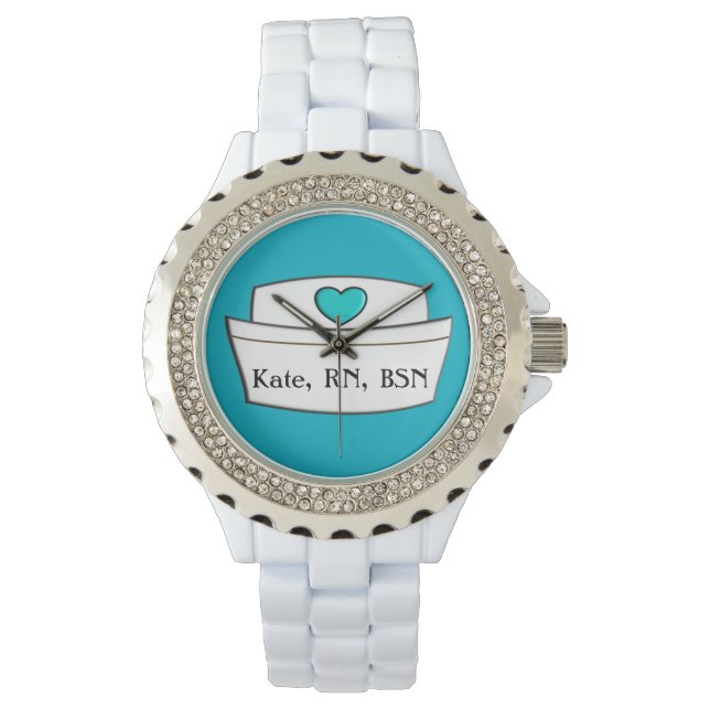 Unique Nurse Watch Nurse Cap Design RN BSN #7 (Front)
