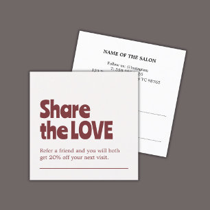 Unique Old White Red Bold Salon Referral Card