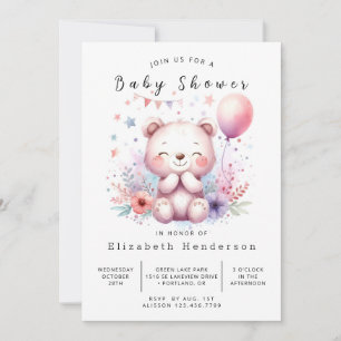 Unique Online Bear Baby Shower Invitation