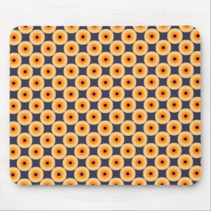 Unique Orange Blue Yellow Polka Dot Pattern Mouse Mat
