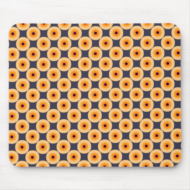 Unique Orange Blue Yellow Polka Dot Pattern Mouse Mat (Front)