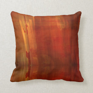 Unique Orange Brown Contemporary Abstract Art Cushion
