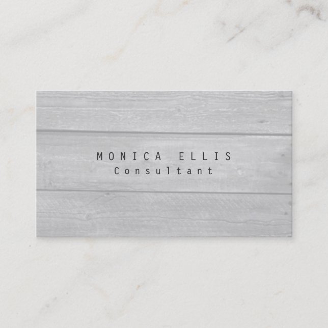 Unique Original Grey Wood Professional Business Card (Front)