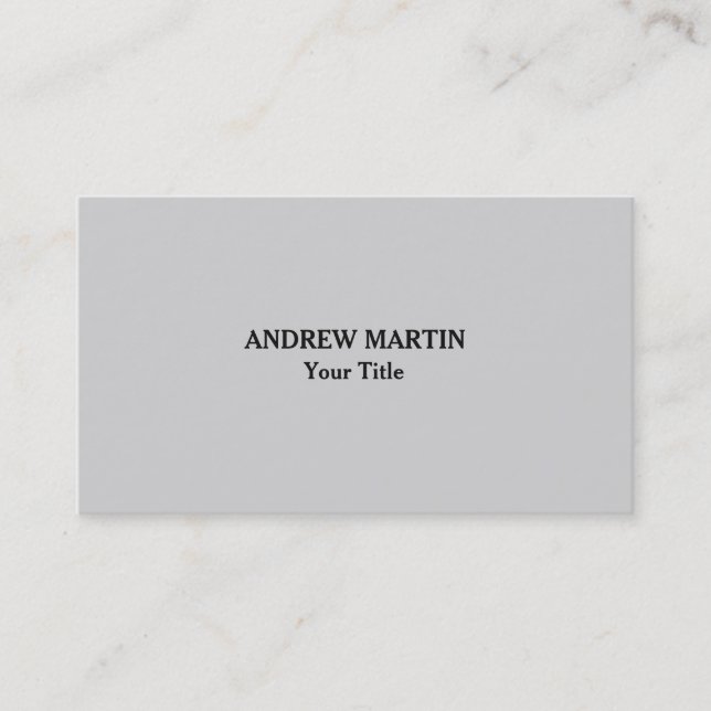 Unique Original Plain Minimalist Light Grey Business Card (Front)