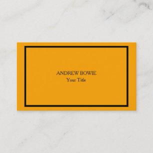 Unique Original Plain Minimalist Orange Color Business Card