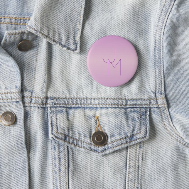 Unique Overlapping Monogram | Soft Lavender Pink 6 Cm Round Badge (In Situ)
