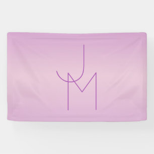 Unique Overlapping Monogram   Soft Lavender Pink Banner