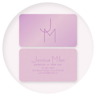 Unique Overlapping Monogram   Soft Lavender Pink Business Card