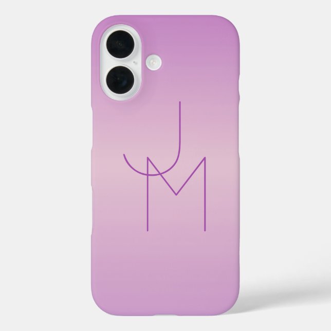 Unique Overlapping Monogram | Soft Lavender Pink Case-Mate iPhone Case (Back)