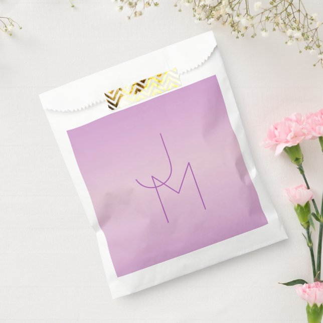 Unique Overlapping Monogram | Soft Lavender Pink Favour Bags (Sealed)