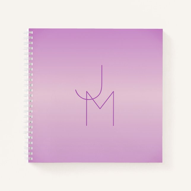 Unique Overlapping Monogram | Soft Lavender Pink Notebook (Front)