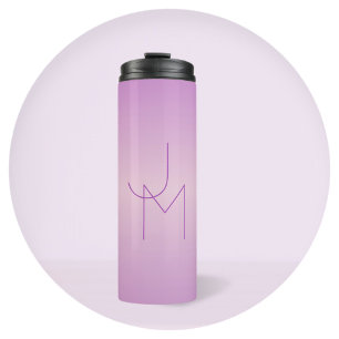 Unique Overlapping Monogram   Soft Lavender Pink Thermal Tumbler