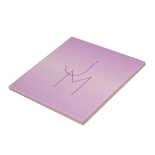 Unique Overlapping Monogram   Soft Lavender Pink Tile