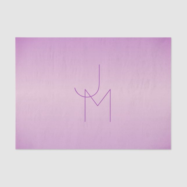 Unique Overlapping Monogram | Soft Lavender Pink Tissue Paper (Front)