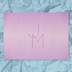 Unique Overlapping Monogram   Soft Lavender Pink Tissue Paper