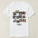 Unique Own Family Photo Frame Collage T-Shirt<br><div class="desc">This cool modern and unique t-shirt features a collage of twelve of your own family or children's photos inside a collage of instant photograph frames and the word "family" in distressed typography (which can be changed). This is the perfect gift for the grandparent, grandma, grandpa, mum, or dad. You may...</div>