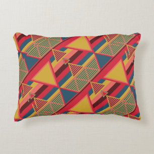 Unique Pan African Colourful Triangle Pattern Decorative Cushion