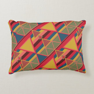 Unique Pan African Colourful Triangle Pattern Decorative Cushion