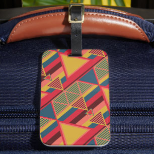 Unique Pan African Colourful Triangle Pattern Luggage Tag