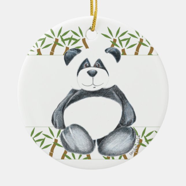 Unique Panda Bear Ceramic Tree Decoration (Front)